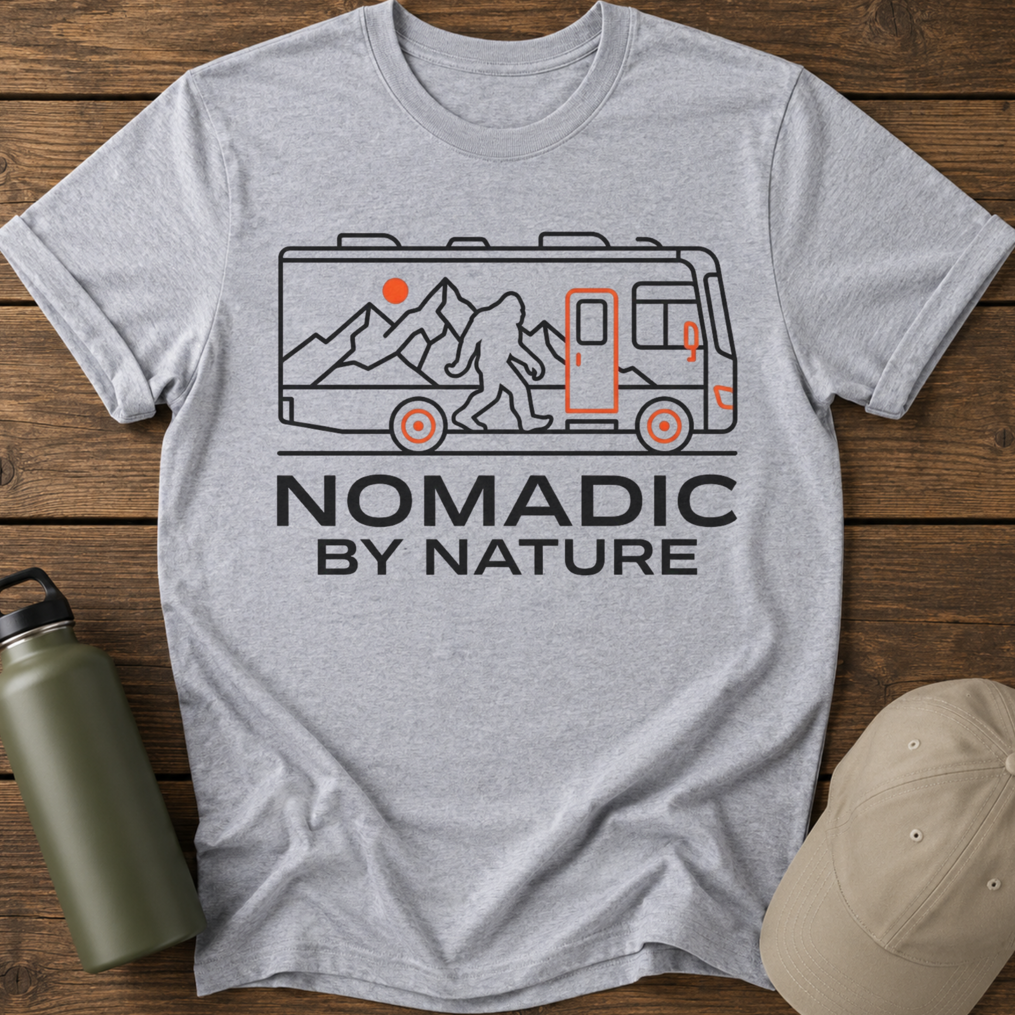 Nomadic By Nature RV Adventure Camper T-Shirt