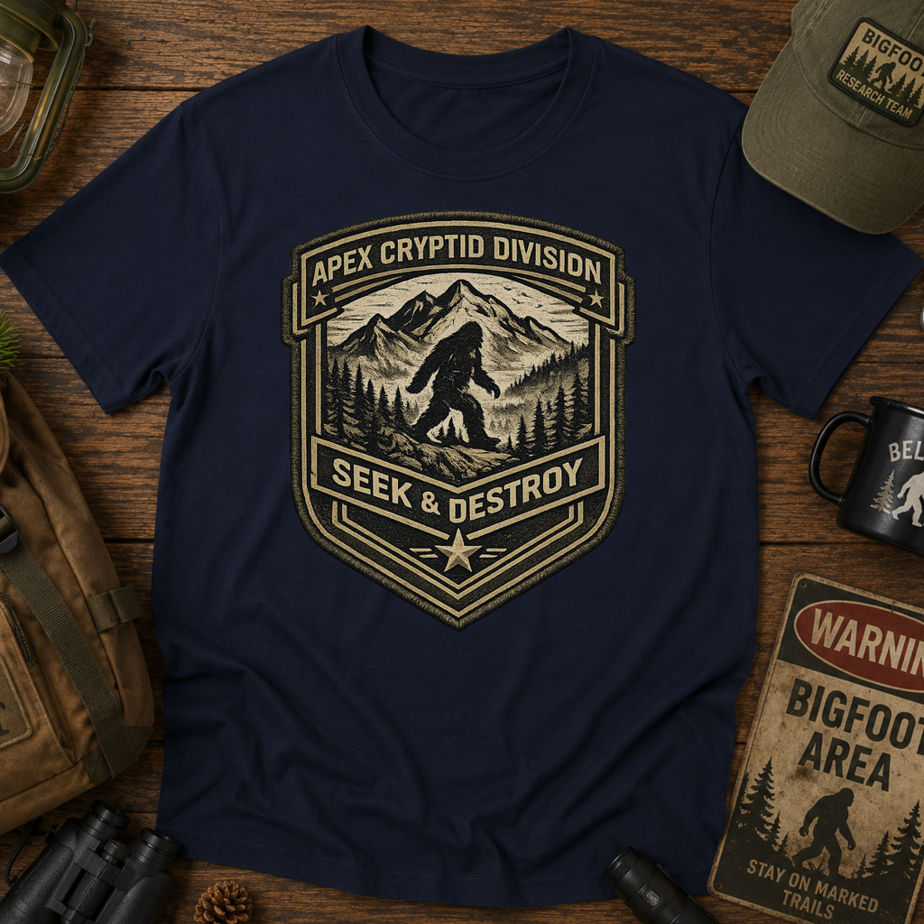 Apex Cryptid Division Bigfoot Seek & Destroy T-Shirt