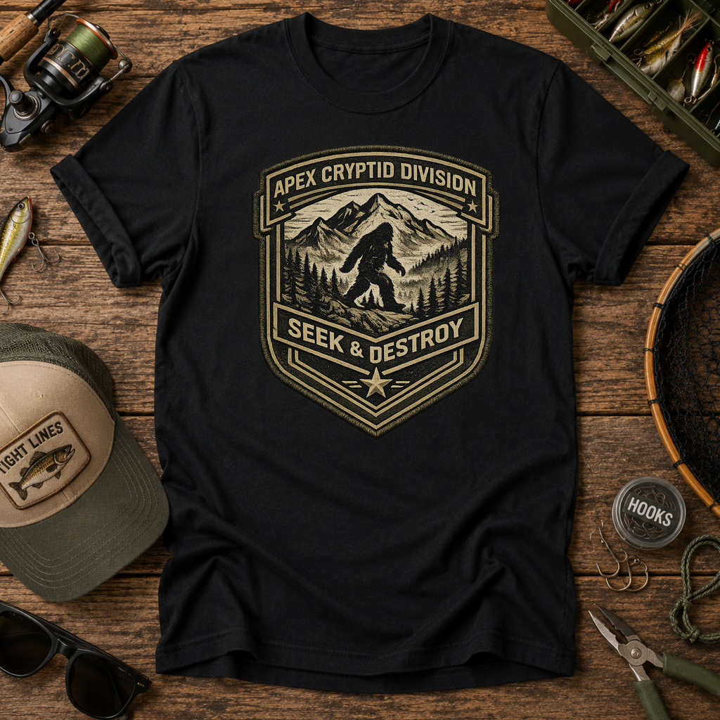 Apex Cryptid Division Bigfoot Seek & Destroy T-Shirt