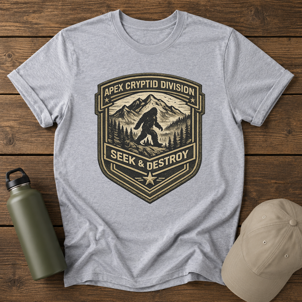Apex Cryptid Division Bigfoot Seek & Destroy T-Shirt