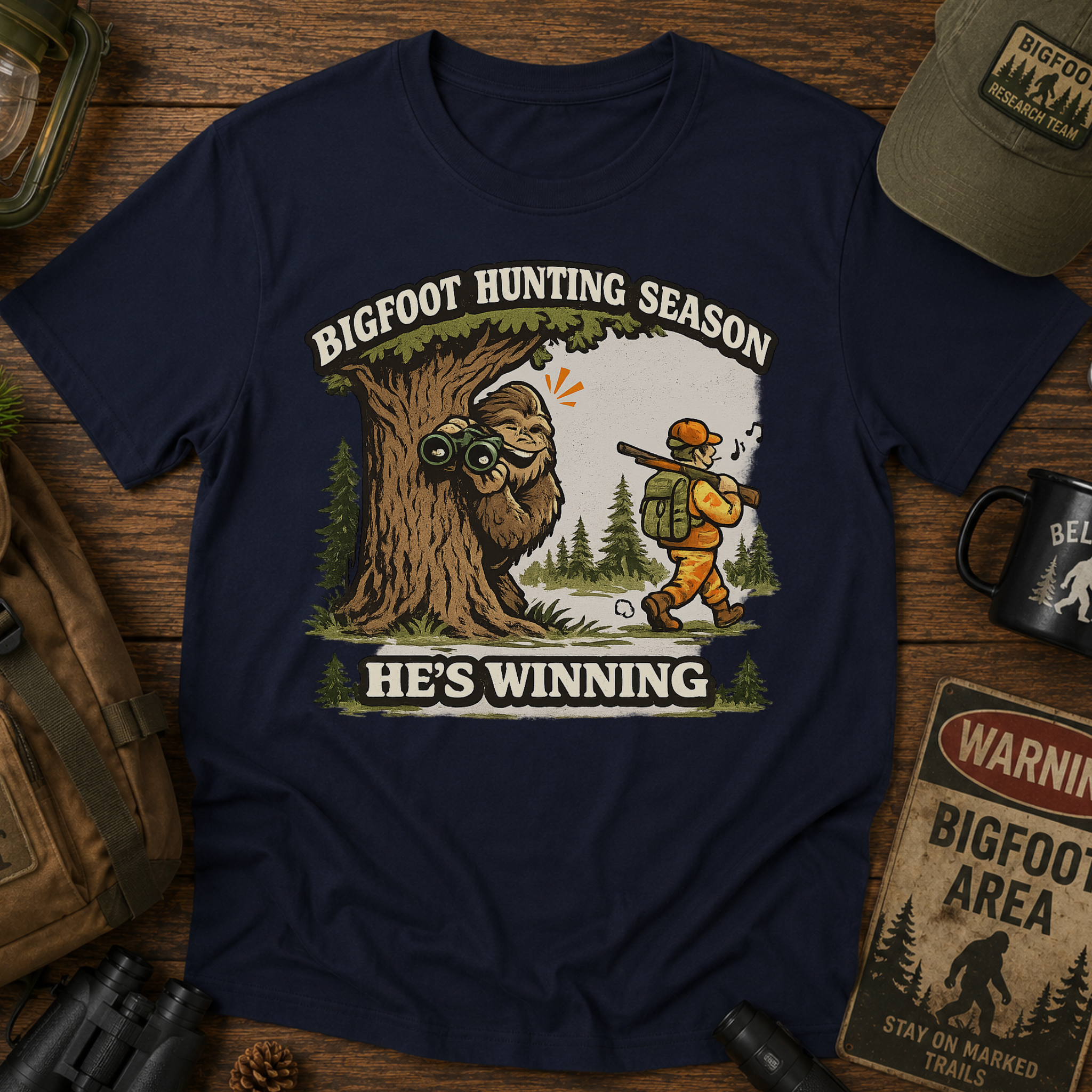 Bigfoot Hunting Season Funny T-Shirt