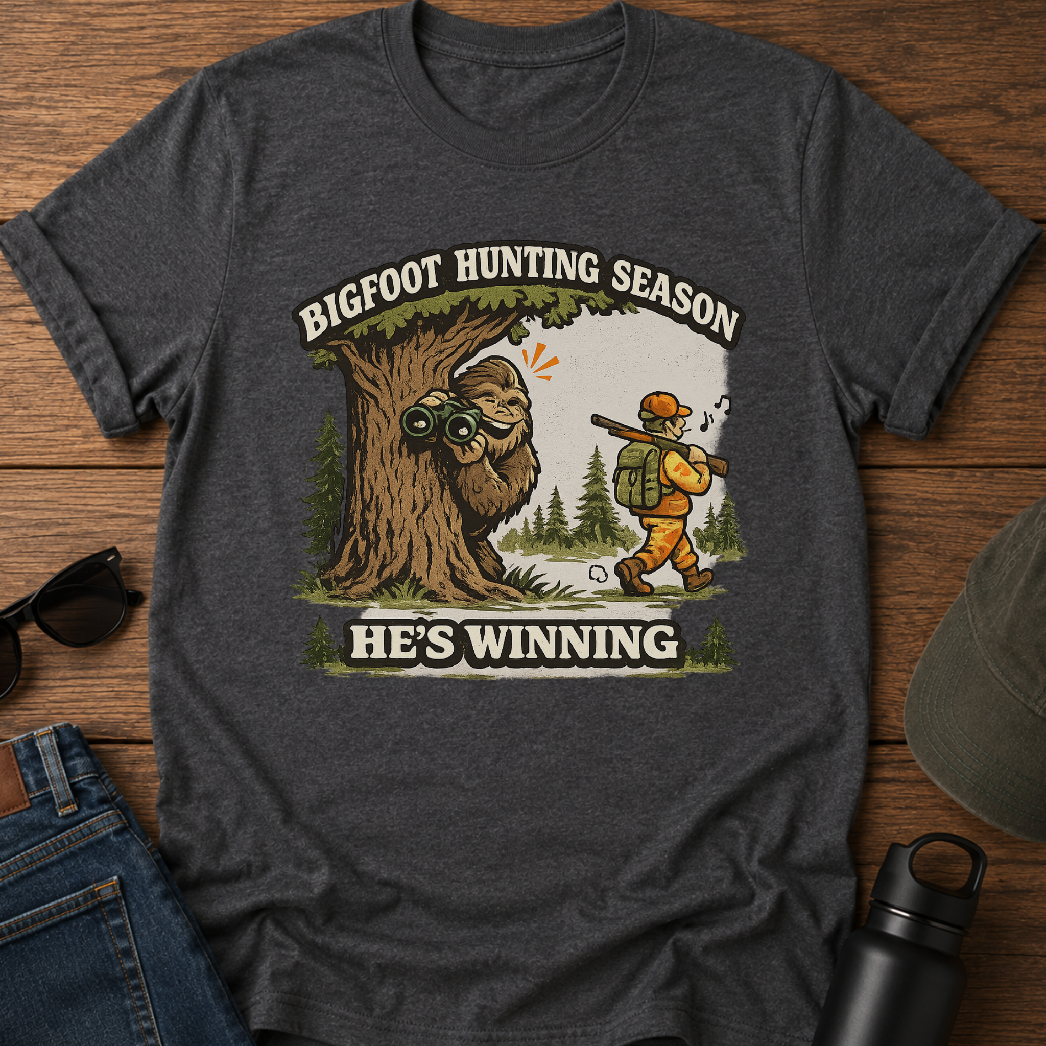 Bigfoot Hunting Season Funny T-Shirt