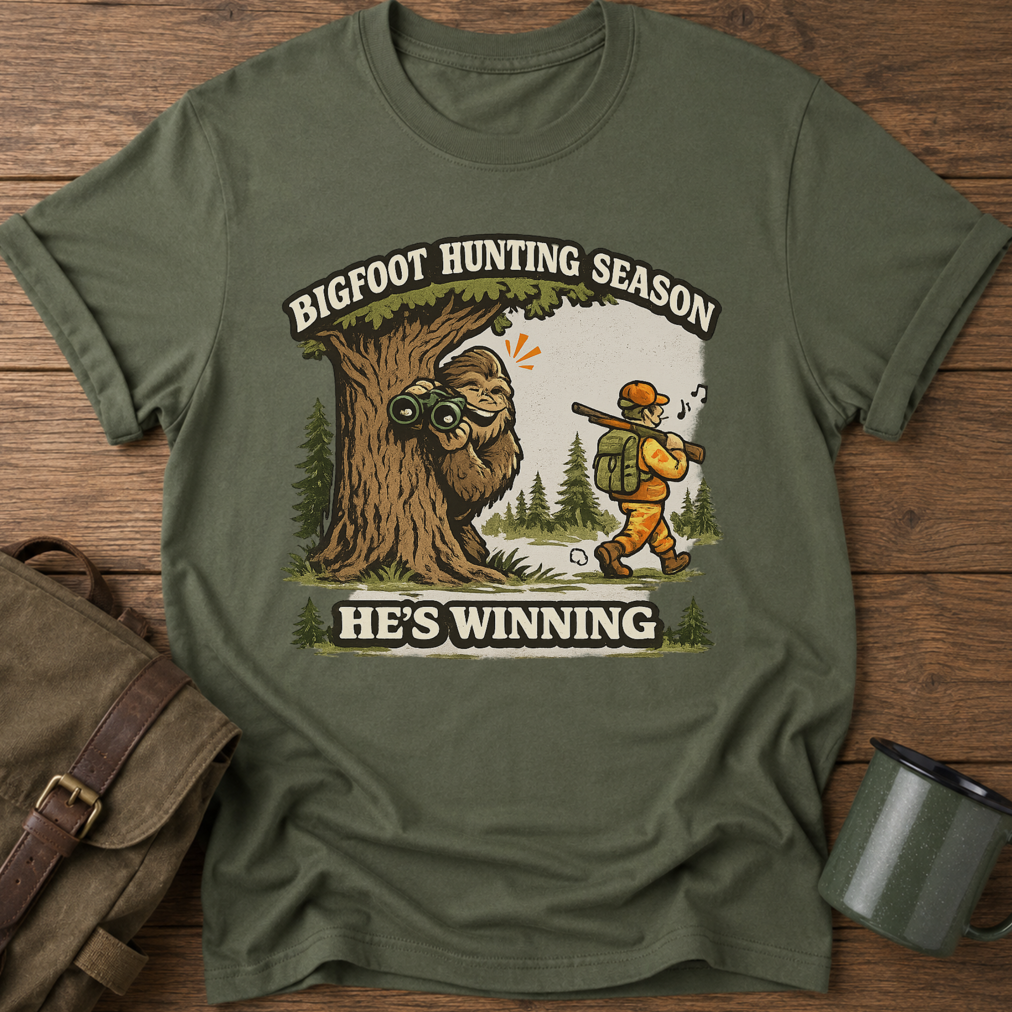 Bigfoot Hunting Season Funny T-Shirt