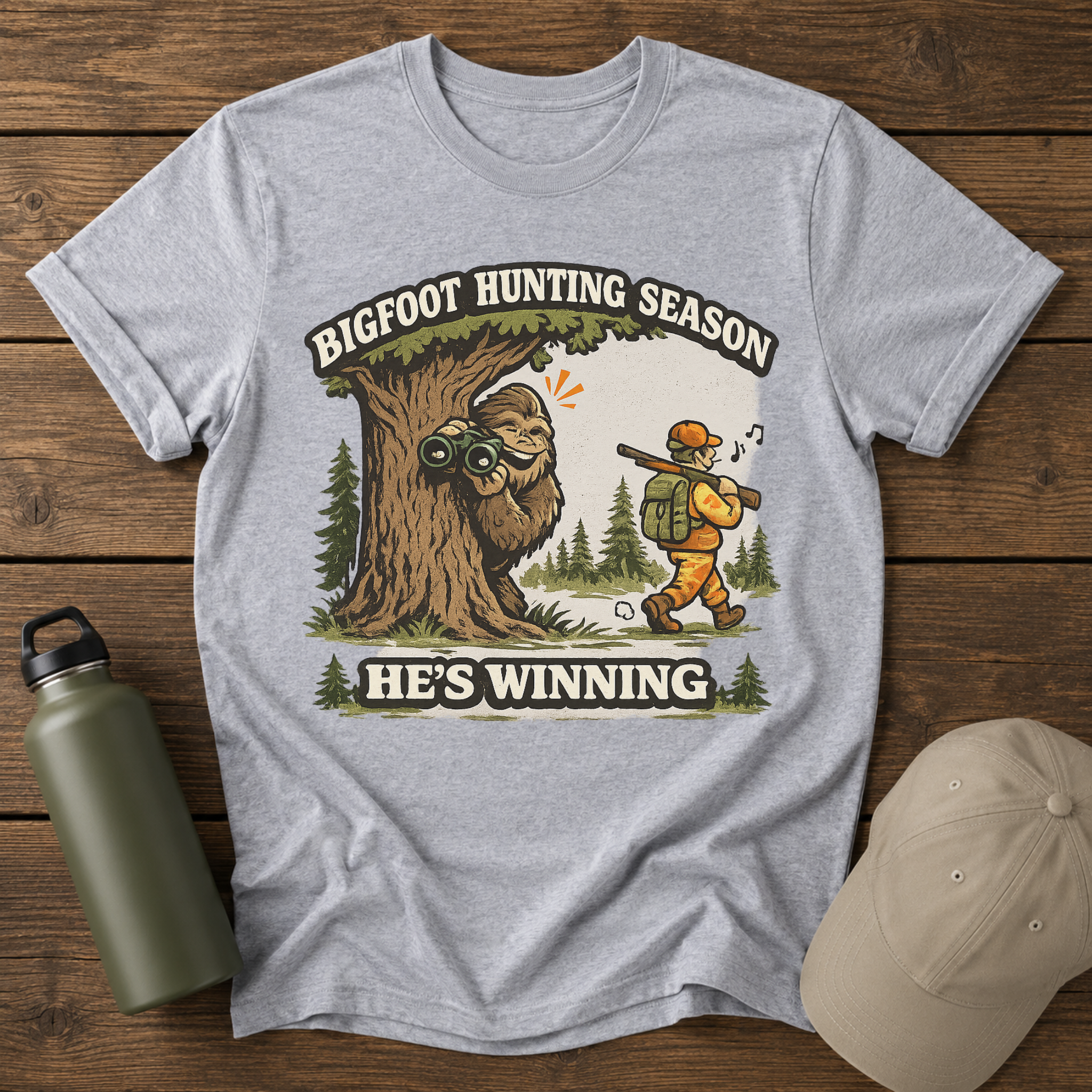 Bigfoot Hunting Season Funny T-Shirt