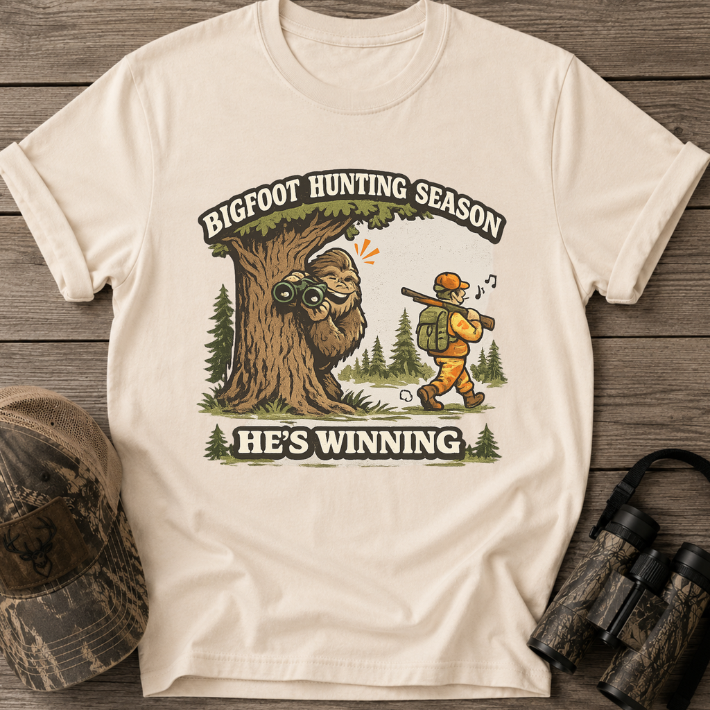 Bigfoot Hunting Season Funny T-Shirt