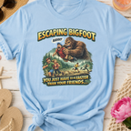 Escaping Bigfoot Retro Horror Comedy T-Shirt