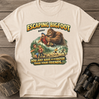 Escaping Bigfoot Retro Horror Comedy T-Shirt