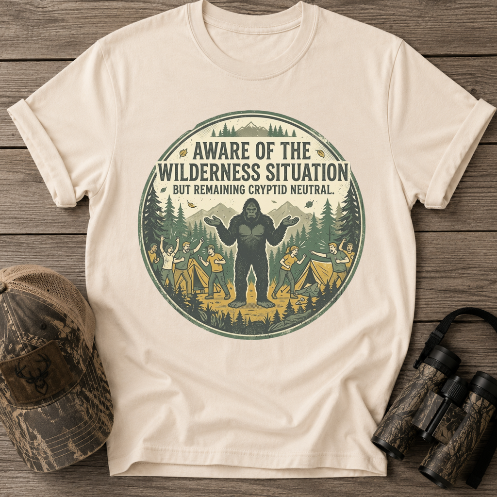 Aware of the Wilderness Situation but Remaining Cryptid Neutral Bigfoot T-Shirt