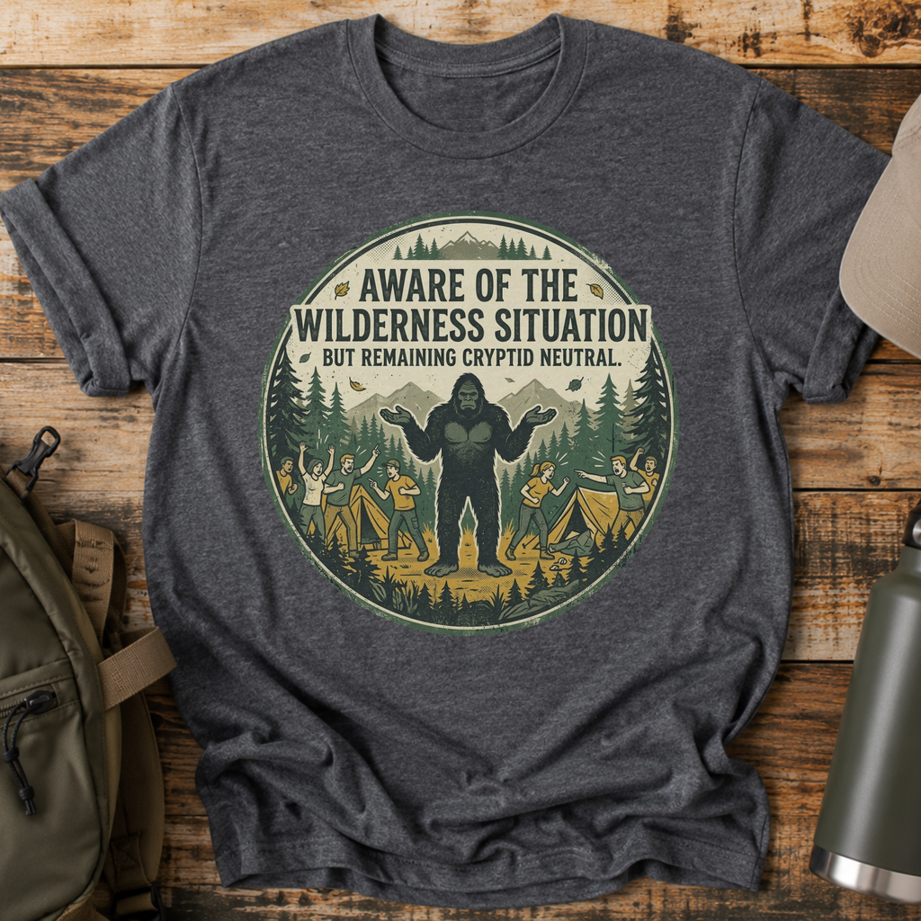 Aware of the Wilderness Situation but Remaining Cryptid Neutral Bigfoot T-Shirt