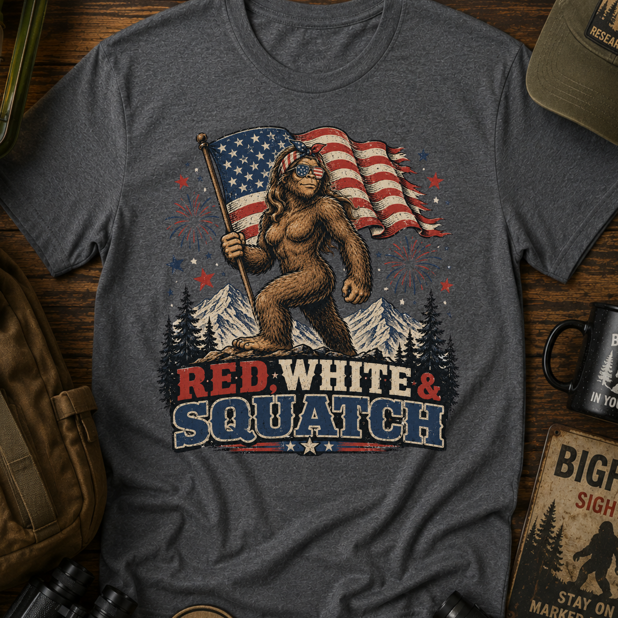 Red, White & Squatch 4th of July T-Shirt