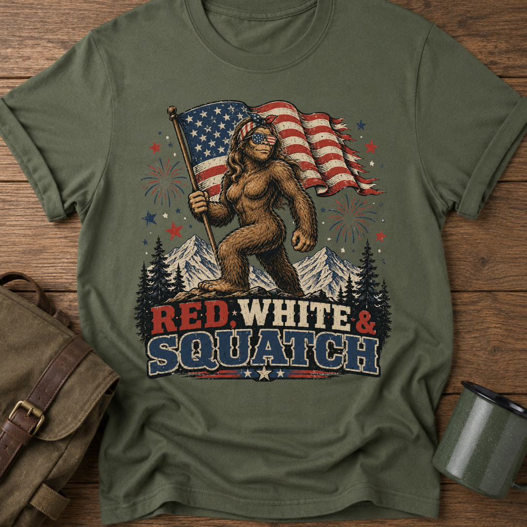 Red, White & Squatch 4th of July T-Shirt