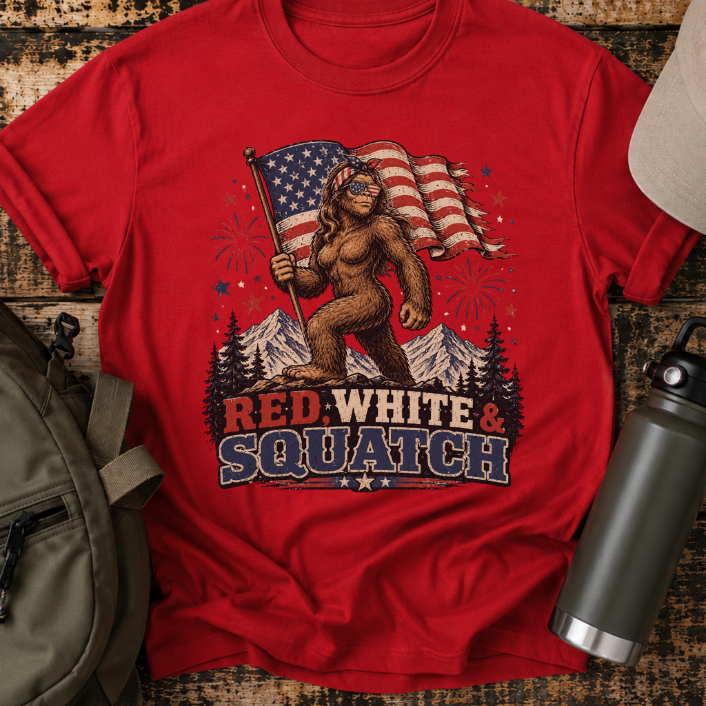 Red, White & Squatch 4th of July T-Shirt