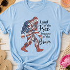 Land of The Free Bigfoot Patriotic T-Shirt