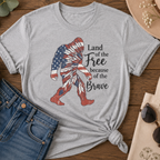 Land of The Free Bigfoot Patriotic T-Shirt