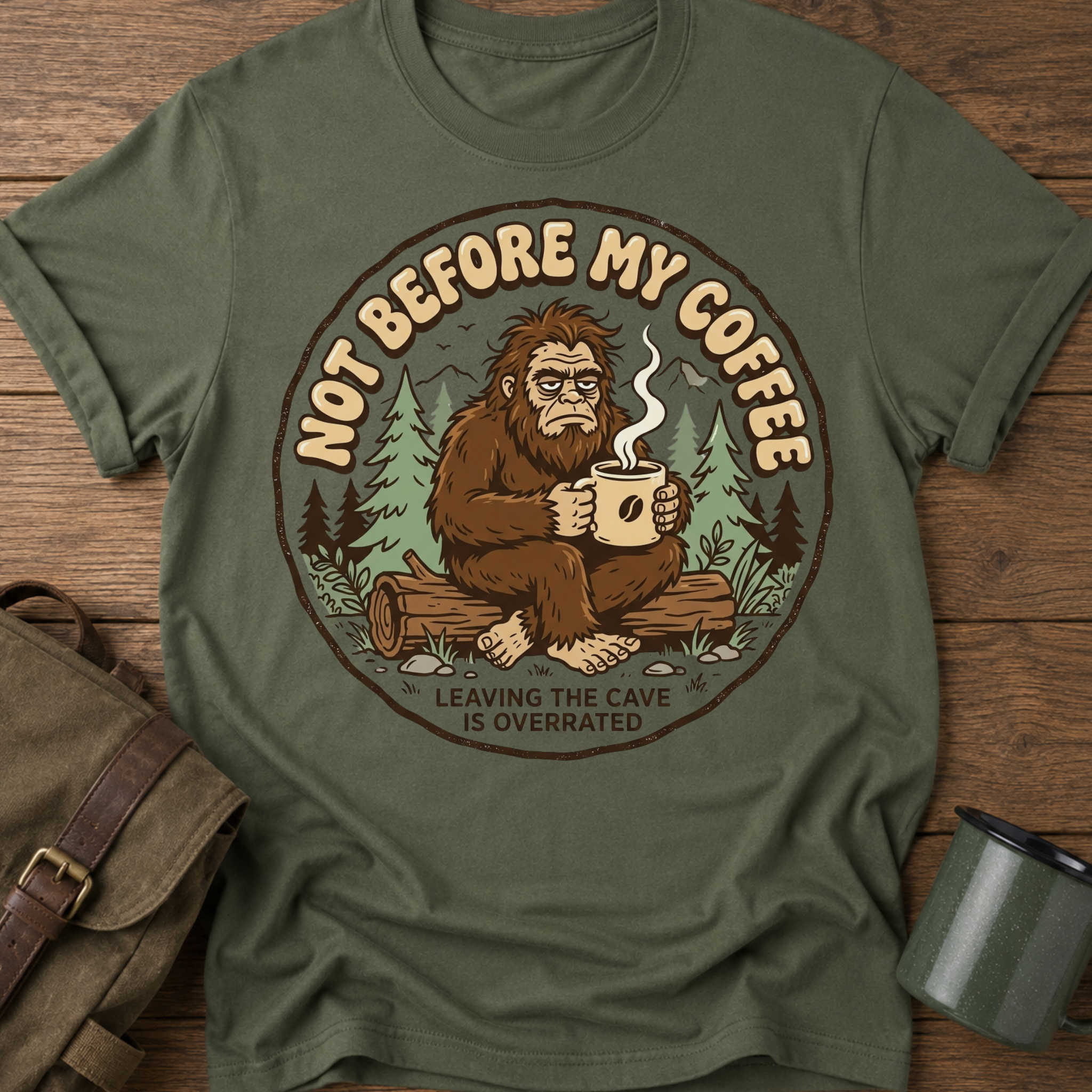 Not Before My Coffee Bigfoot T-Shirt