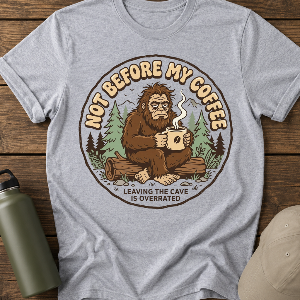 Not Before My Coffee Bigfoot T-Shirt