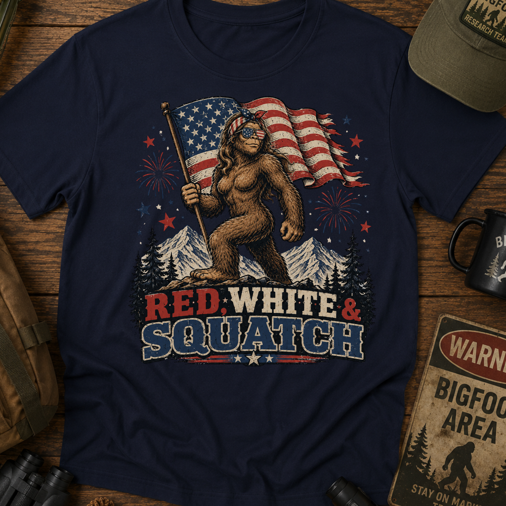 Red, White & Squatch 4th of July T-Shirt