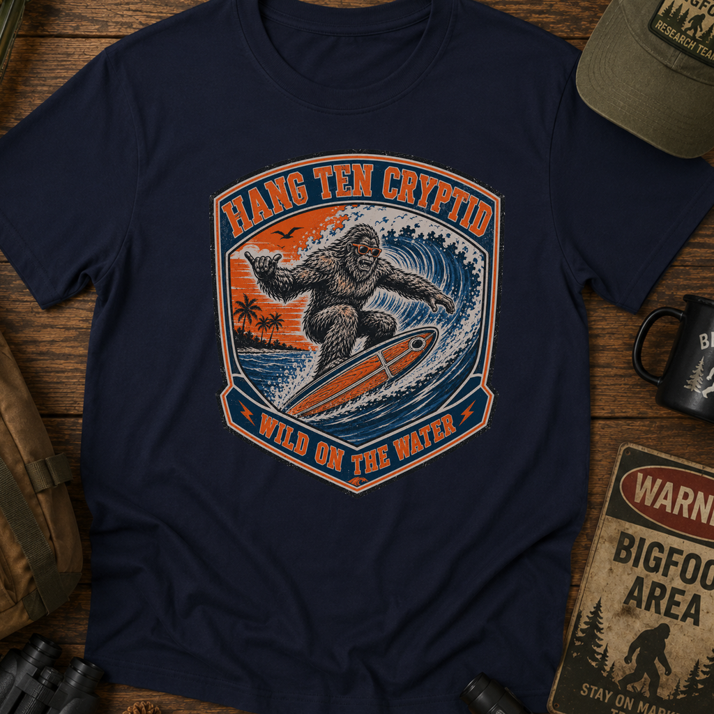 Bigfoot Surfing Badge T-Shirt