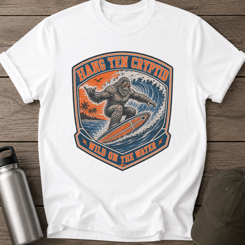 Bigfoot Surfing Badge T-Shirt